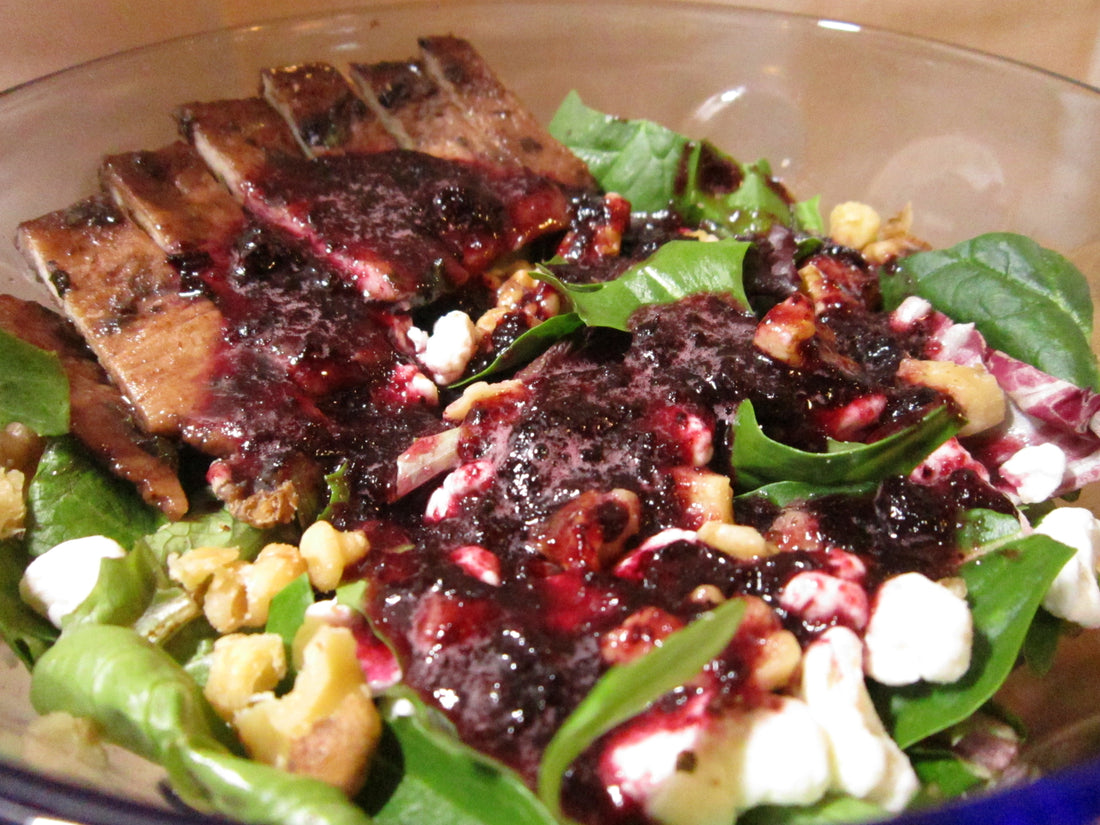 Recipe: Grilled Chicken Salad with Blueberry Basil Vinaigrette