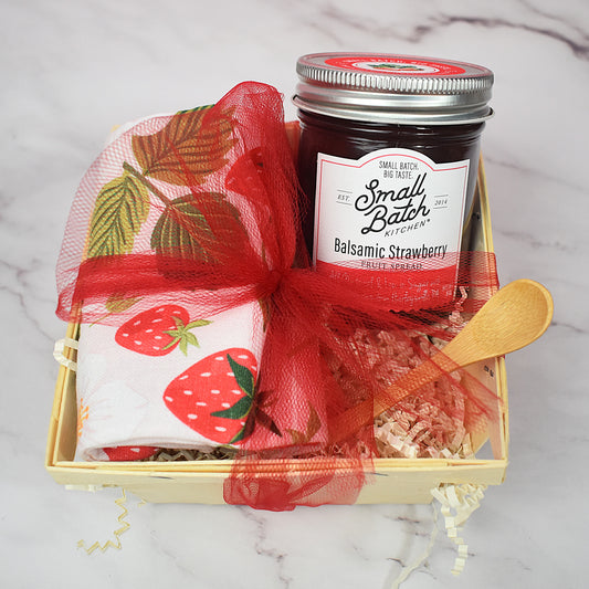 Balsamic Strawberry Fruit Spread & Tea Towel Gift Set