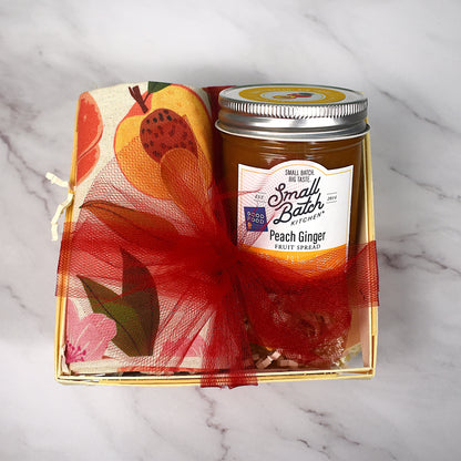 Peach Ginger Fruit Spread & Tea Towel Gift Set