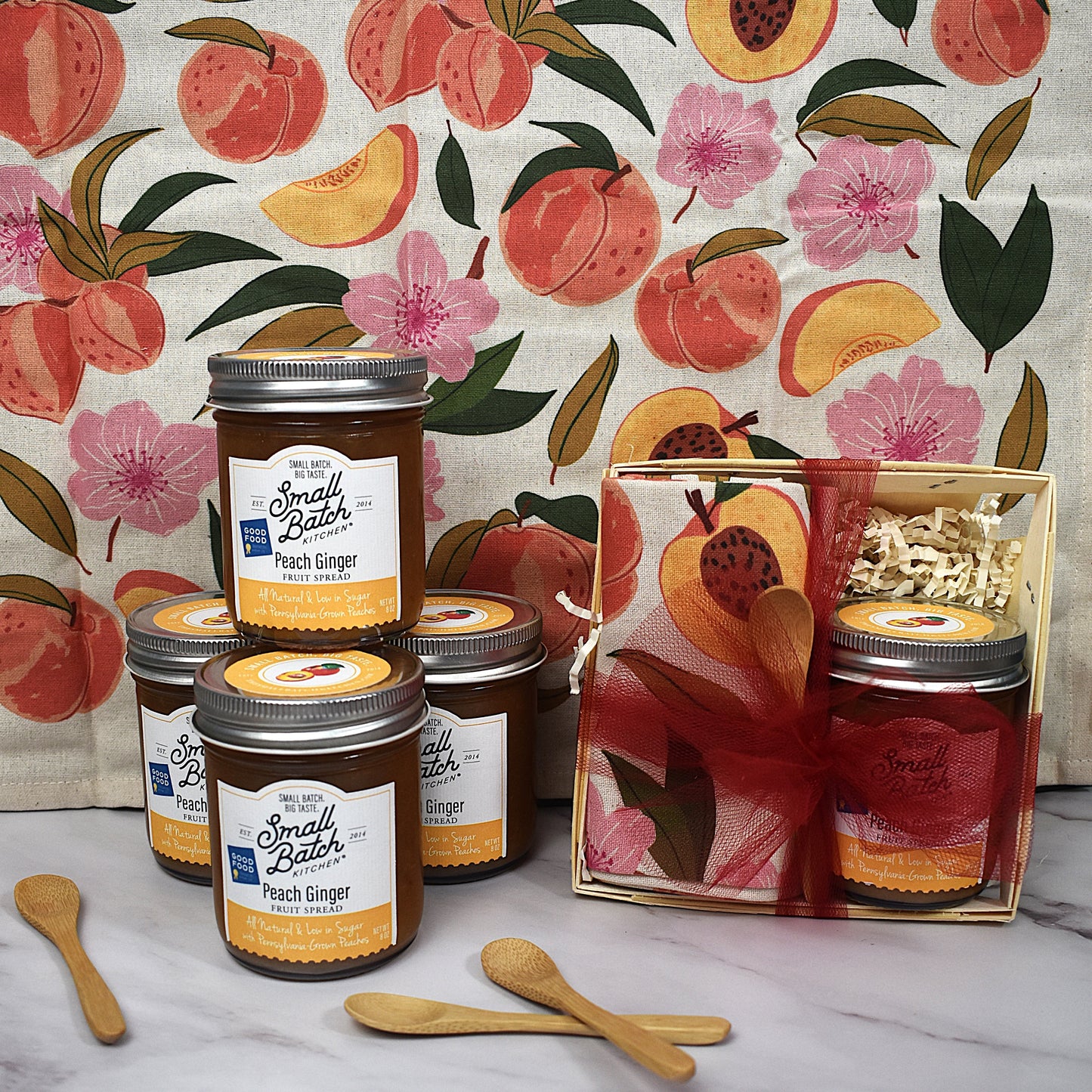 Peach Ginger Fruit Spread & Tea Towel Gift Set